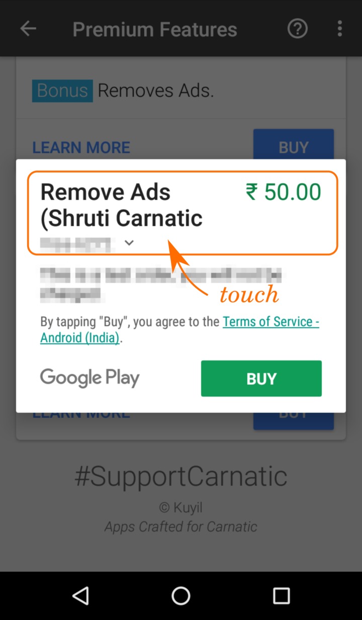 purchase dialog
